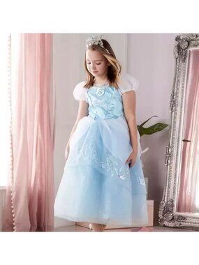 Disney Store CINDERELLA Deluxe‎ Costume Girls US 7/8 Dress Blue Sparkly